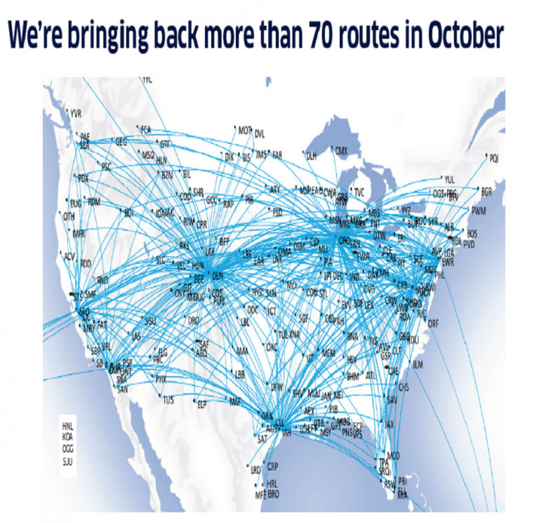 United Airlines is bringing back more than 70 routes in October – AMCHAM